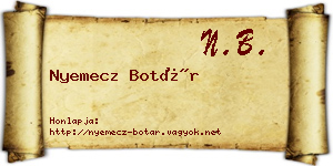 Nyemecz Botár névjegykártya